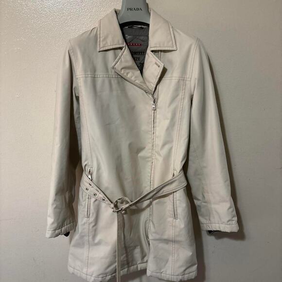 Prada Jackets & Blazers - Prada Milano Beige Gore-Tex Front Zip Trench Coat W/Prada Hanger Size 38